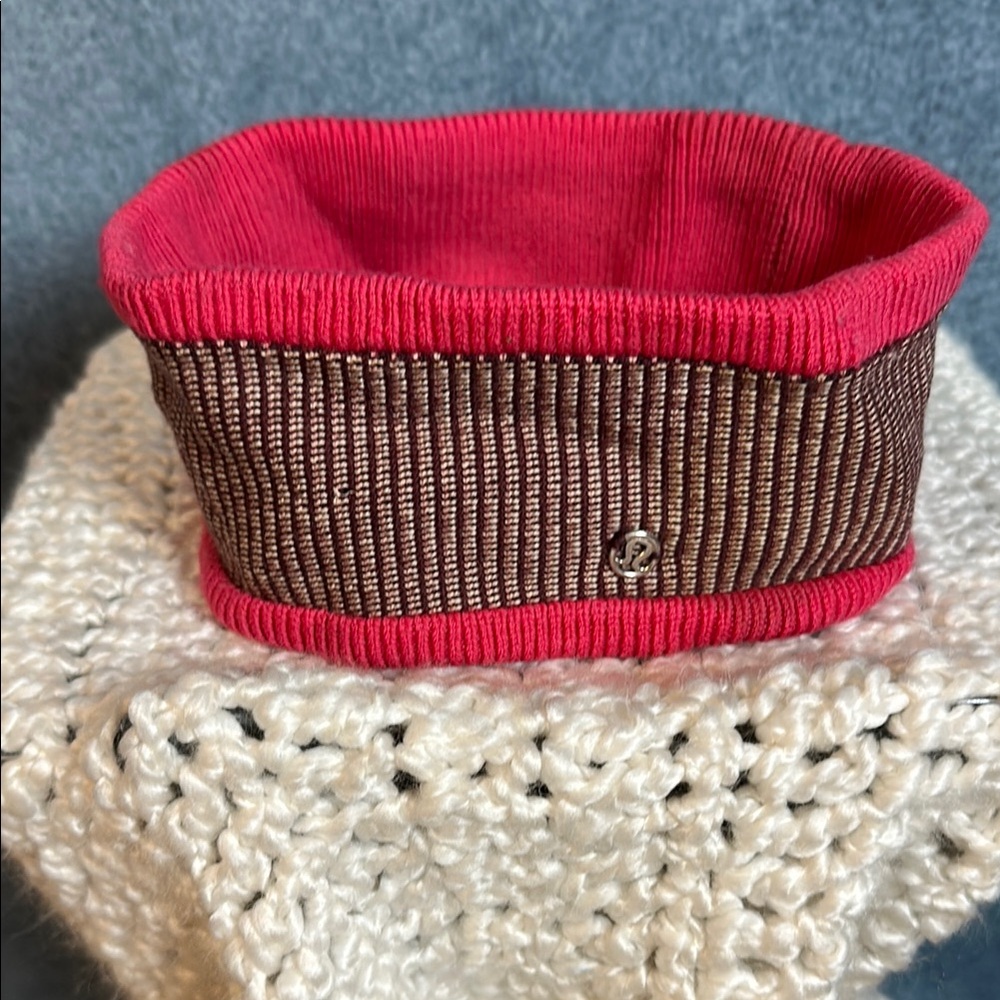 Reversible Pink and Brown Lululemon Knit Headband